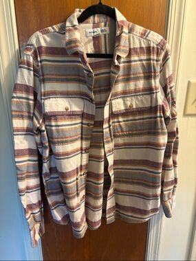 Old Navy Men's Cream, Rust & Blue Striped Button-Down Shirt